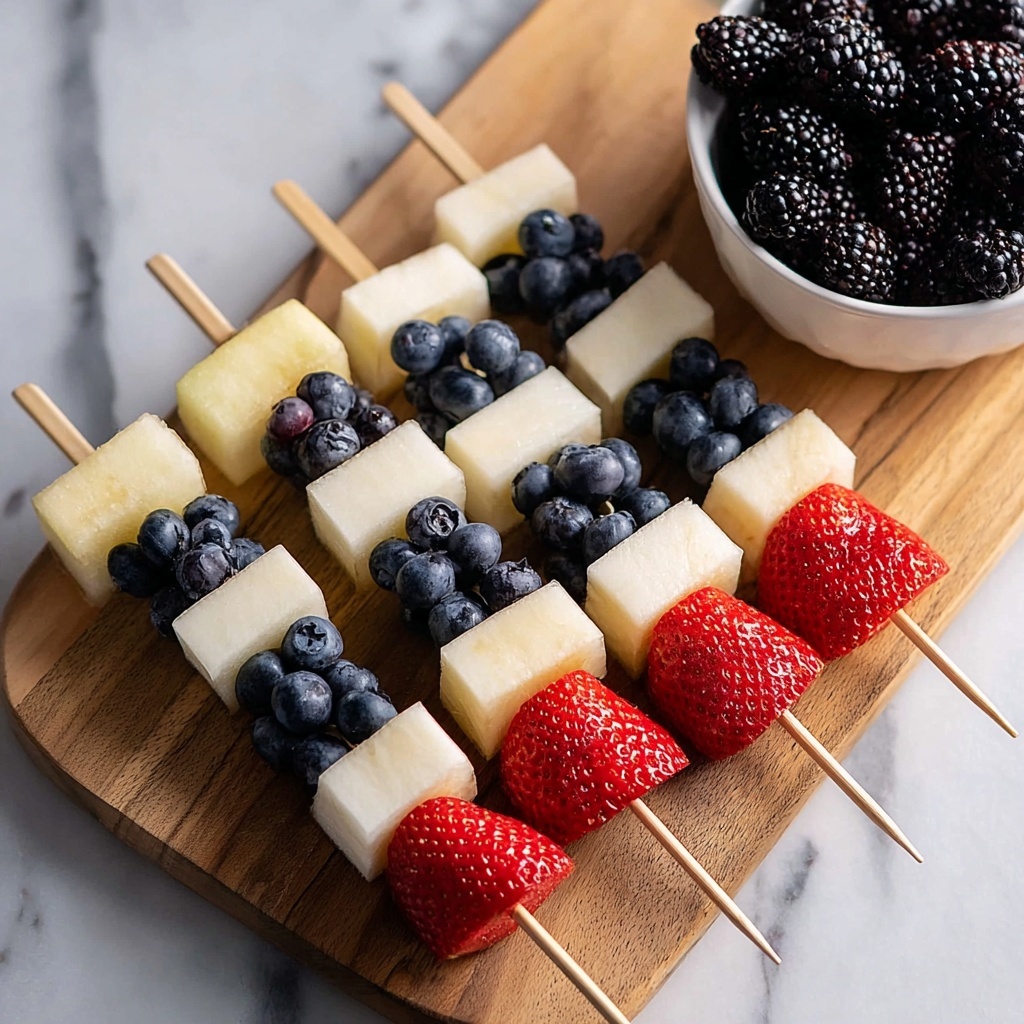 Red, White and Blue Fruit Kabobs Recipe - Recipe Image