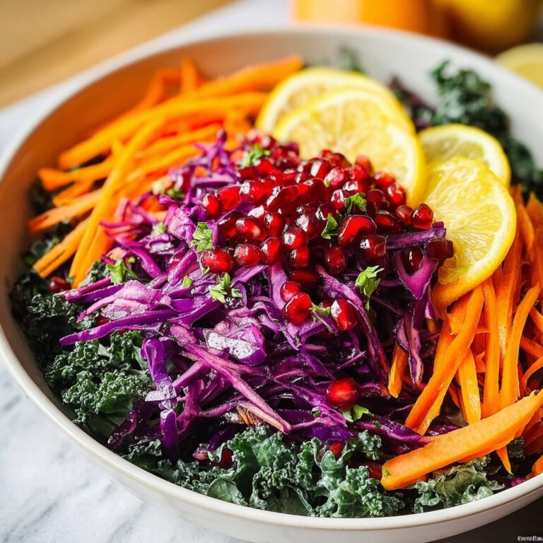 Winter Salad with Red Cabbage, Kale and Pomegranate Recipe