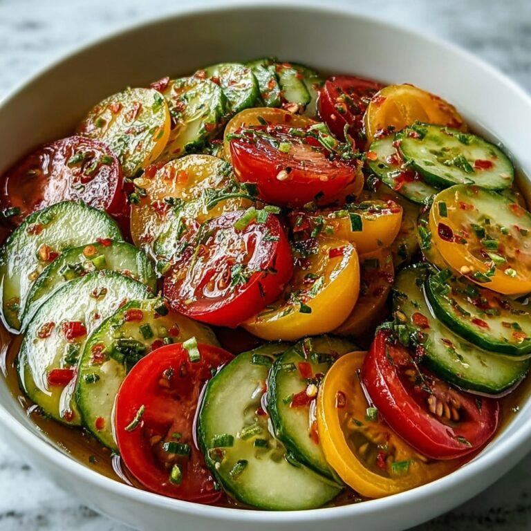 Refreshing Marinated Cucumbers, Onions, and Tomatoes Delight Recipe