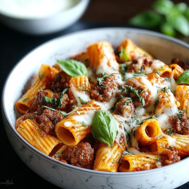 Indulgent Cheesy Beef and Italian Sausage Rigatoni Delight Recipe