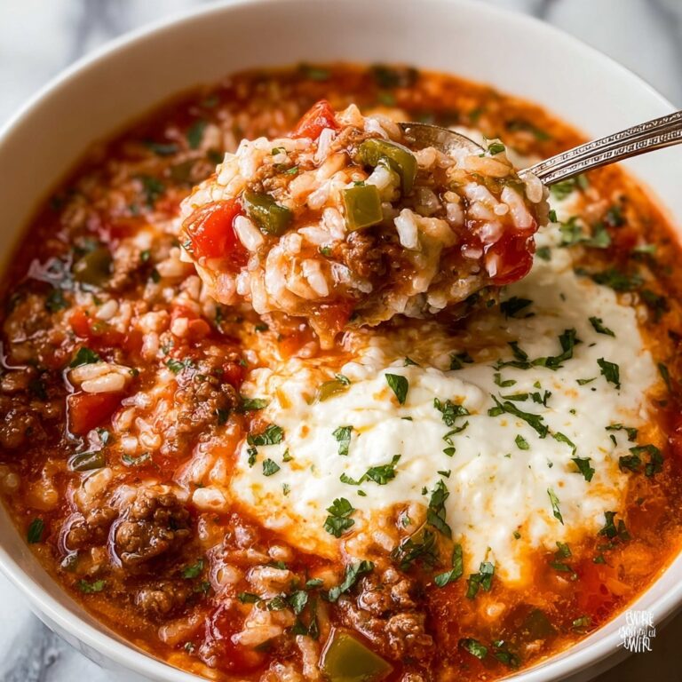 Pepper Soup with Sausage, Tomatoes, and Rice Recipe