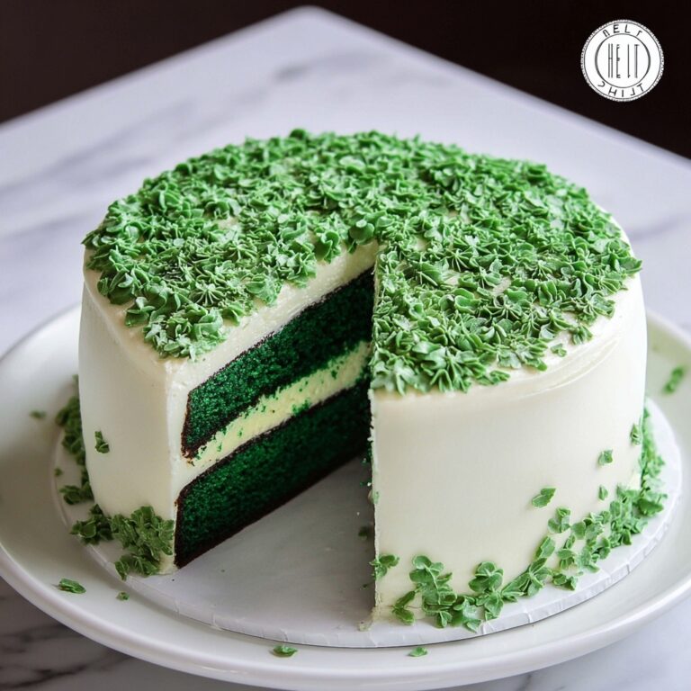 St. Patrick’s Day Green Velvet Cheesecake Cake Recipe