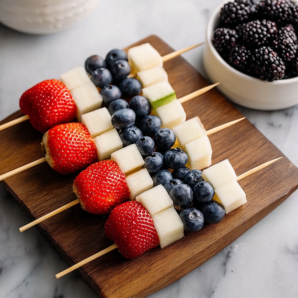 Red, White and Blue Fruit Kabobs Recipe - Recipe Image