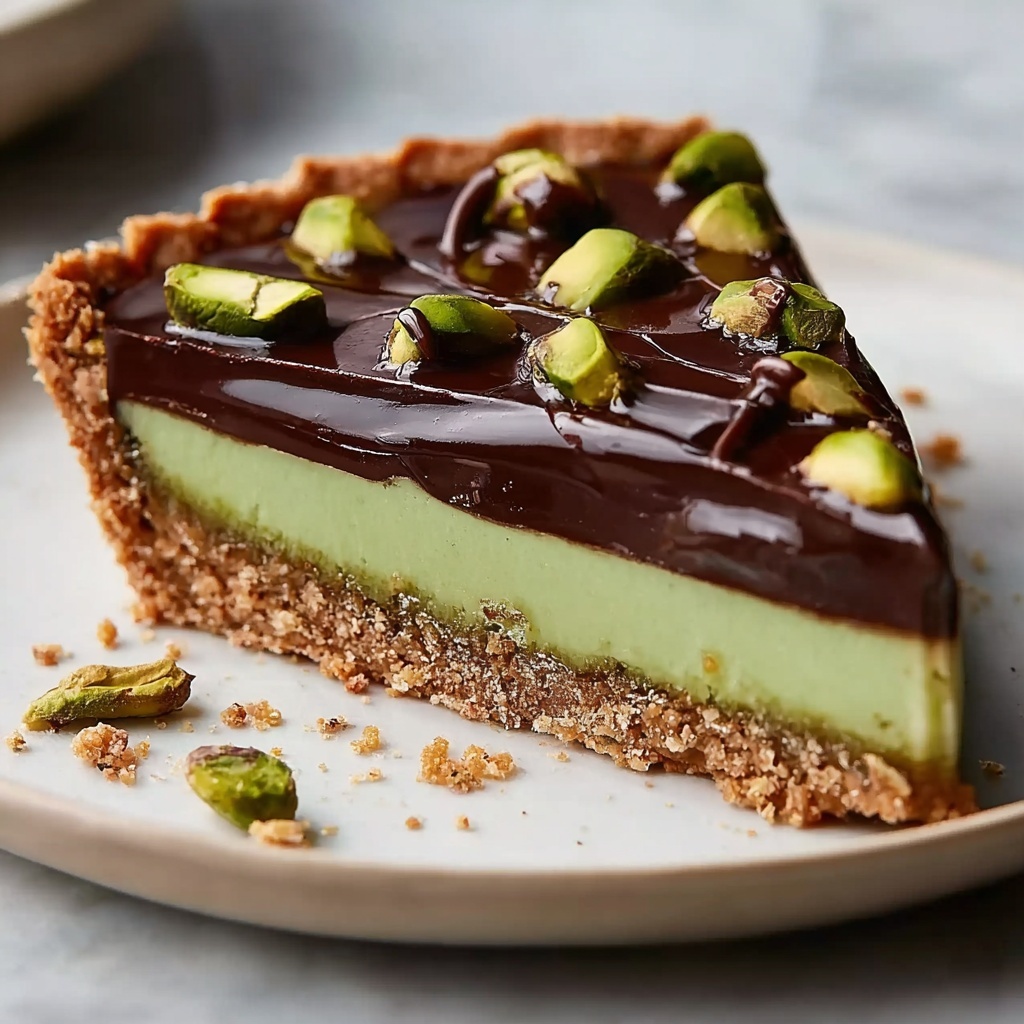 Chocolate Pistachio Ganache Tart Recipe - Recipe Image