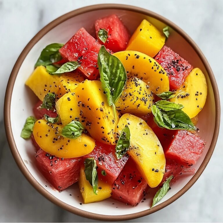 Easy Summer Peach Watermelon Salad Recipe
