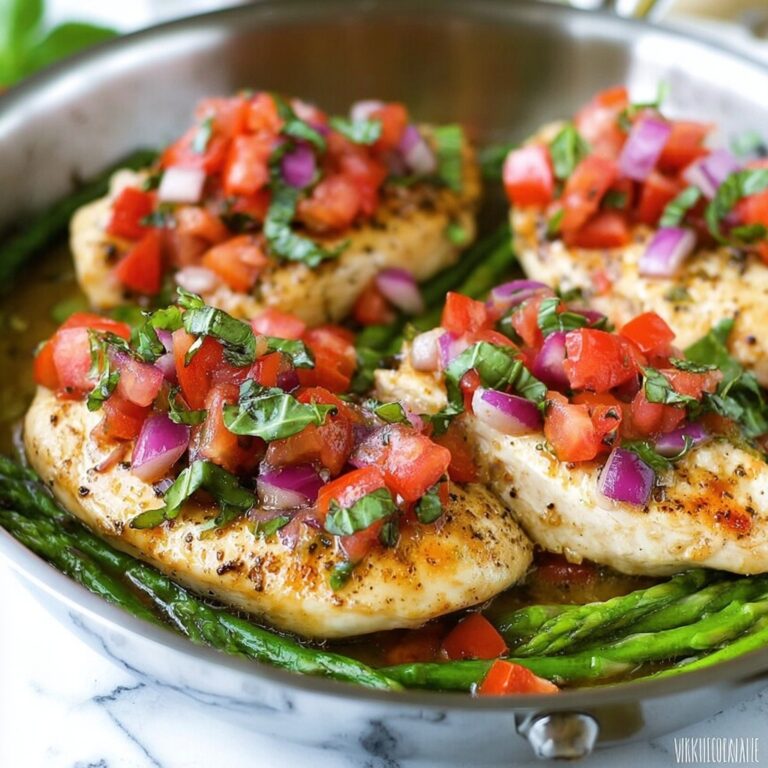 Easy Bruschetta Chicken with Asparagus Recipe